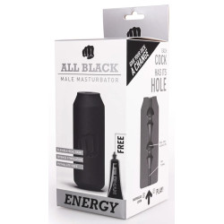 All Black Male Masturbator Masturbateur souple ABM05 Energy 16cm